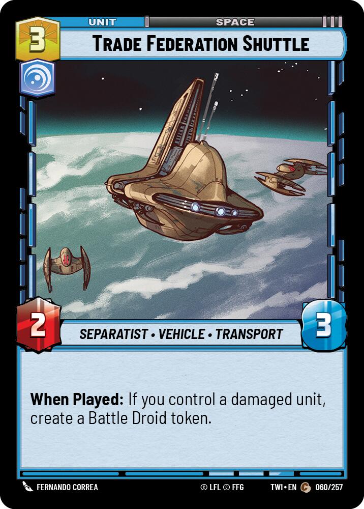 Trade Federation Shuttle (060/257) (060/257) [Twilight of the Republic] | Cards and Coasters CA