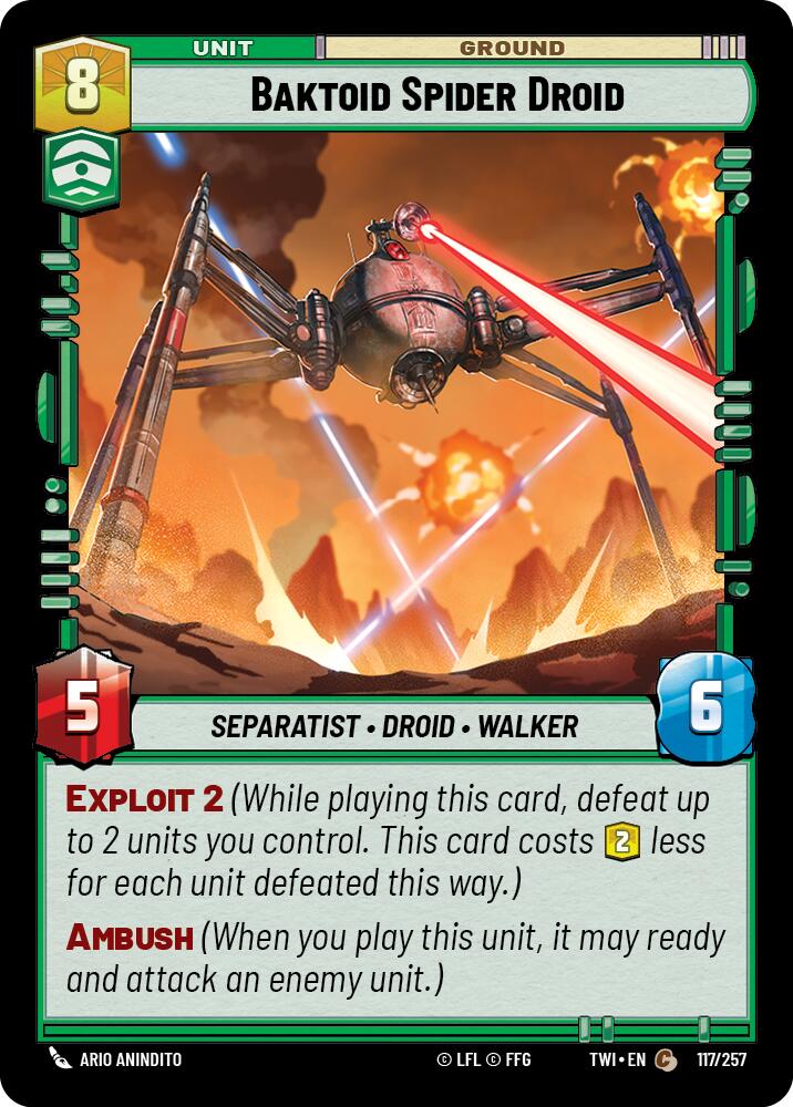 Baktoid Spider Droid (117/257) (117/257) [Twilight of the Republic] | Cards and Coasters CA