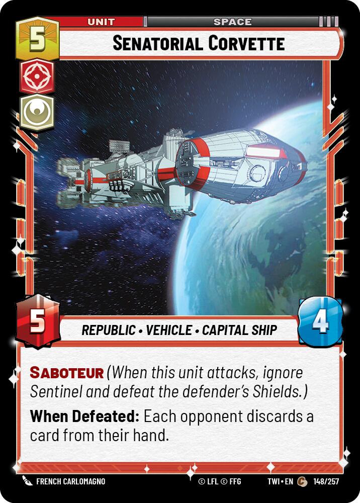 Senatorial Corvette (148/257) (148/257) [Twilight of the Republic] | Cards and Coasters CA