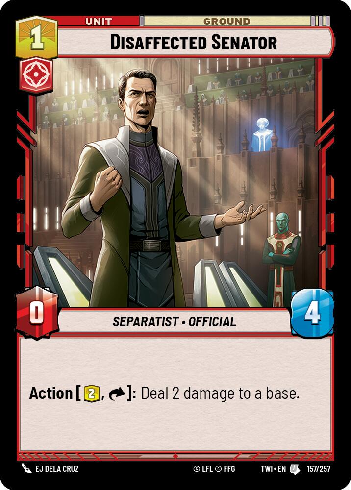 Disaffected Senator (157/257) (157/257) [Twilight of the Republic] | Cards and Coasters CA