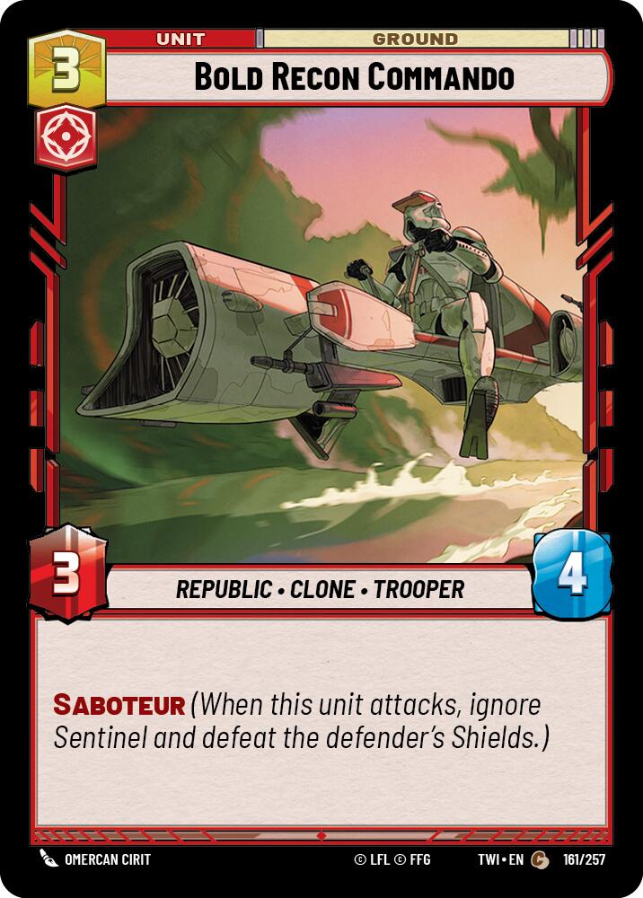 Bold Recon Commando (161/257) (161/257) [Twilight of the Republic] | Cards and Coasters CA