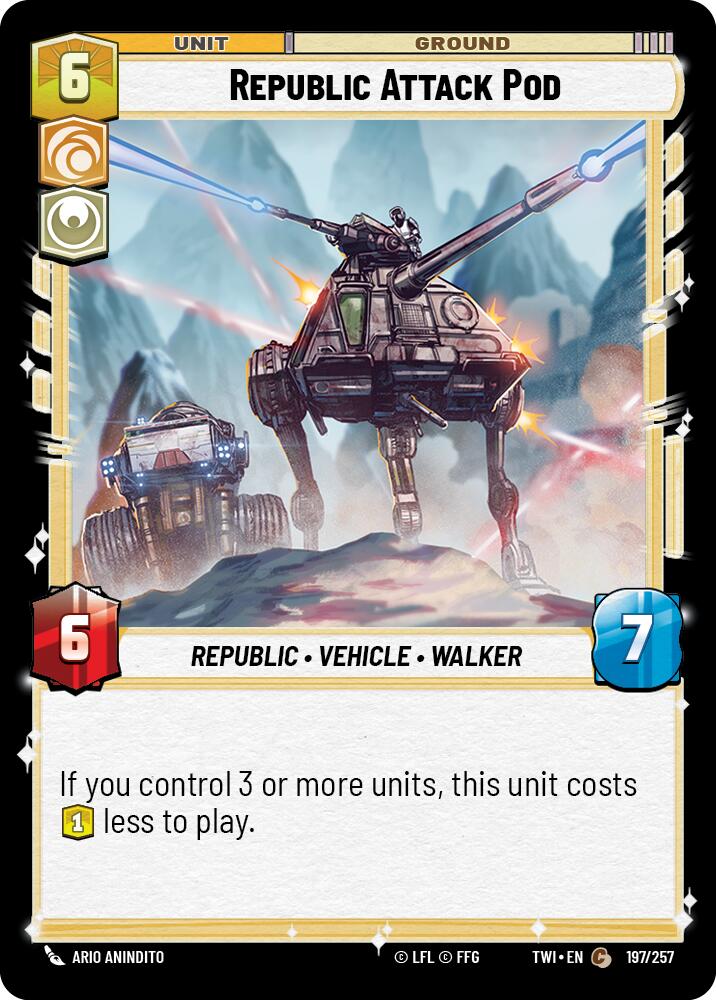 Republic Attack Pod (197/257) (197/257) [Twilight of the Republic] | Cards and Coasters CA