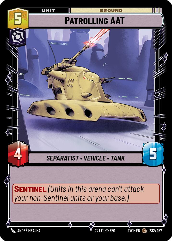 Patrolling AAT (232/257) (232/257) [Twilight of the Republic] | Cards and Coasters CA