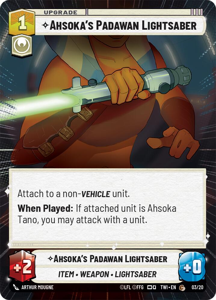 Ahsoka's Padawan Lightsaber (Hyperspace) (3) [Twilight of the Republic] | Cards and Coasters CA