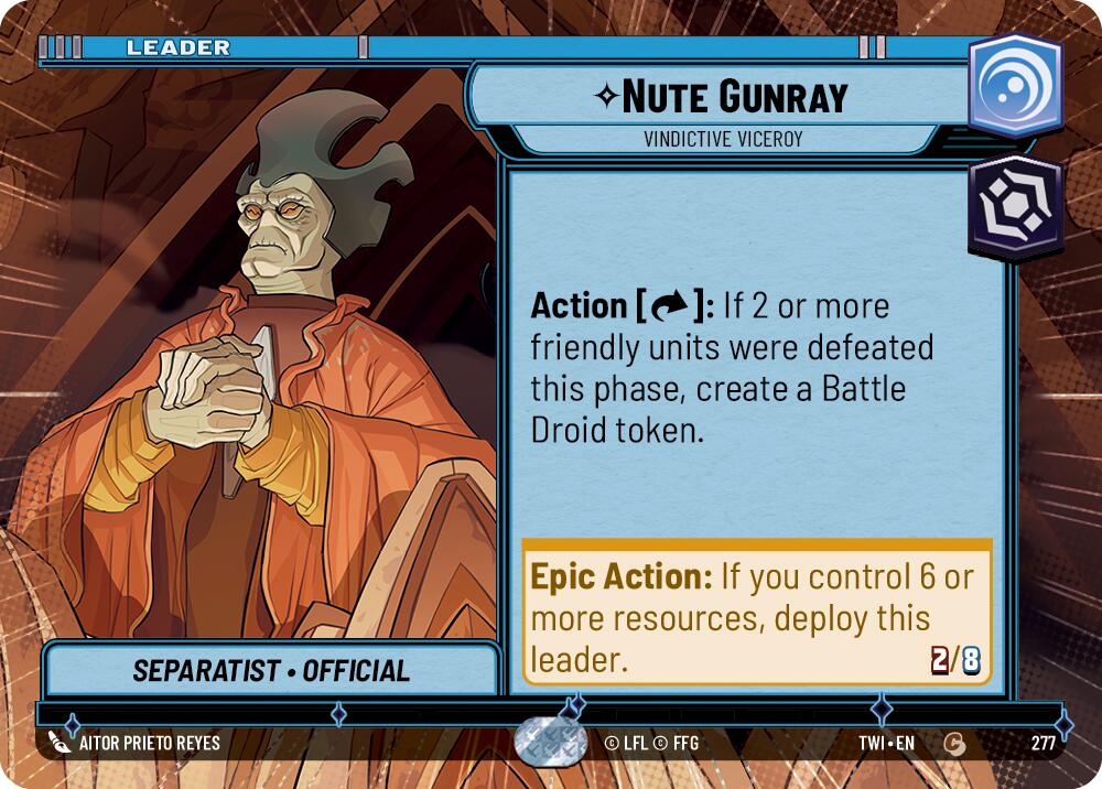 Nute Gunray - Vindictive Viceroy (277) (Hyperspace) (277) [Twilight of the Republic] | Cards and Coasters CA