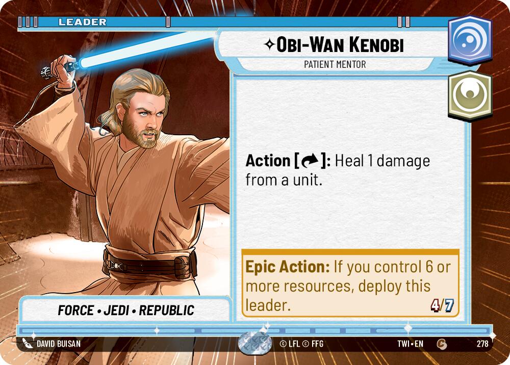 Obi-Wan Kenobi - Patient Mentor (278) (Hyperspace) (278) [Twilight of the Republic] | Cards and Coasters CA