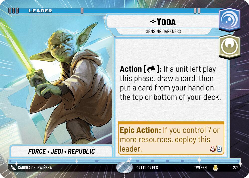 Yoda - Sensing Darkness (Hyperspace) (279) [Twilight of the Republic] | Cards and Coasters CA