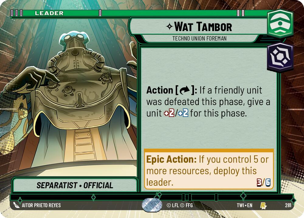 Wat Tambor - Techno Union Foreman (281) (Hyperspace) (281) [Twilight of the Republic] | Cards and Coasters CA