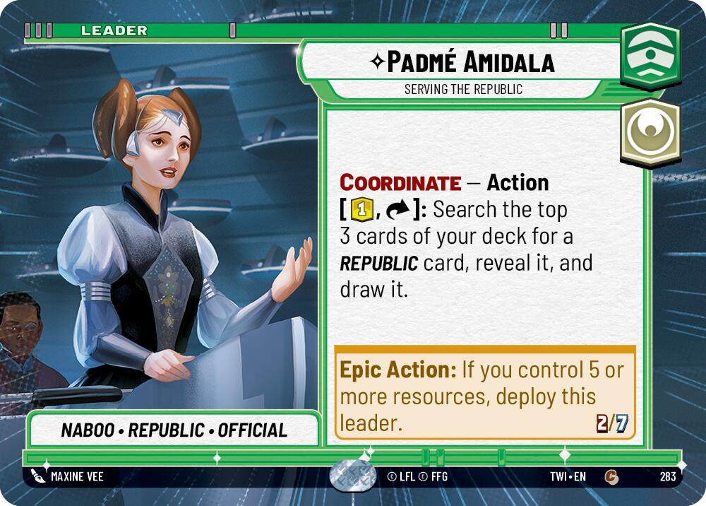 Padme Amidala - Serving the Republic (283) (Hyperspace) (283) [Twilight of the Republic] | Cards and Coasters CA