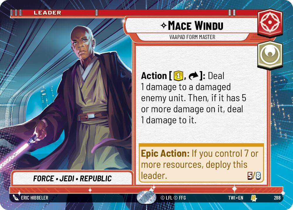 Mace Windu - Vaapad Form Master (288) (Hyperspace) (288) [Twilight of the Republic] | Cards and Coasters CA