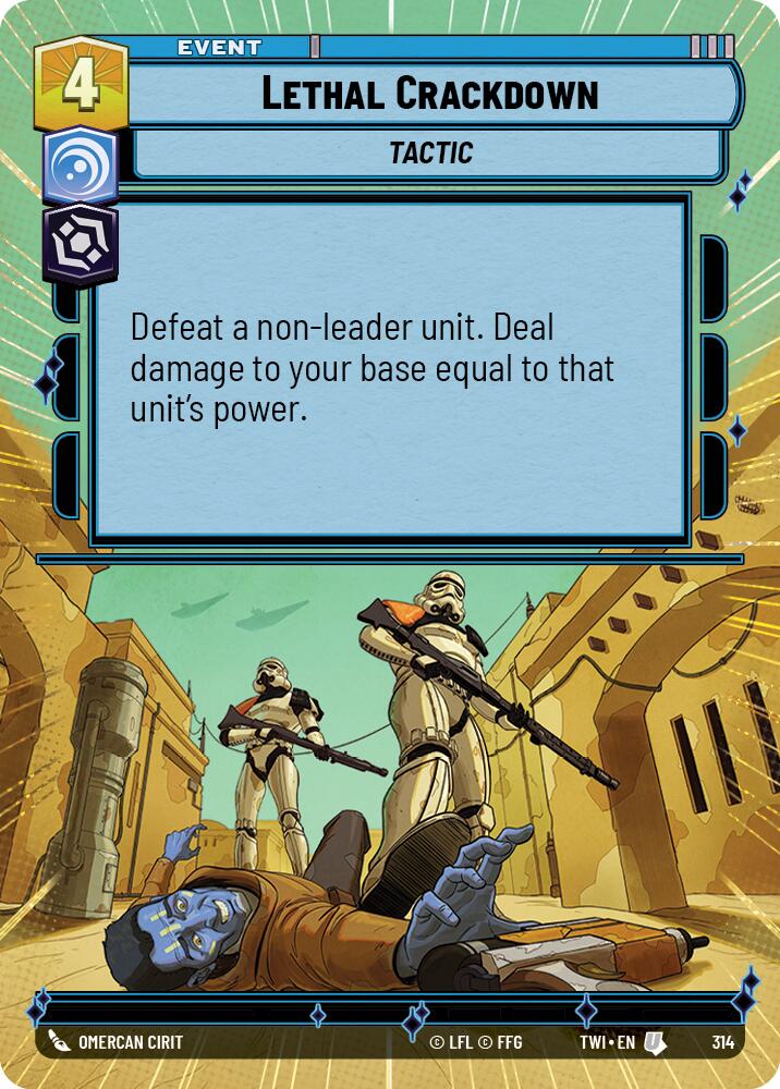 Lethal Crackdown (314) (Hyperspace) (314) [Twilight of the Republic] | Cards and Coasters CA