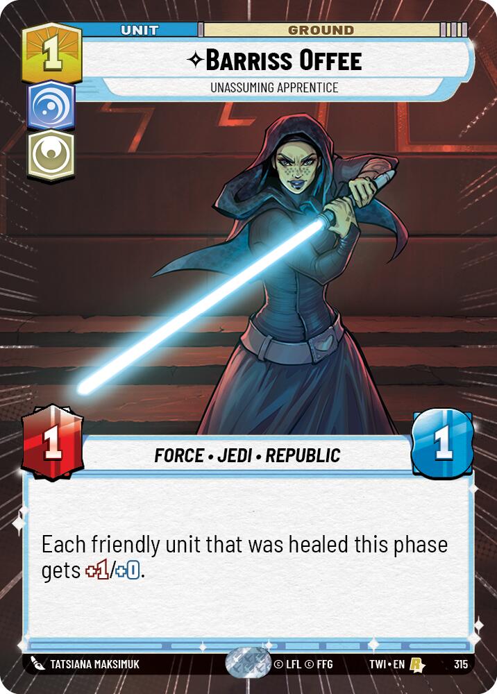 Barriss Offee - Unassuming Apprentice (315) (Hyperspace) (315) [Twilight of the Republic] | Cards and Coasters CA