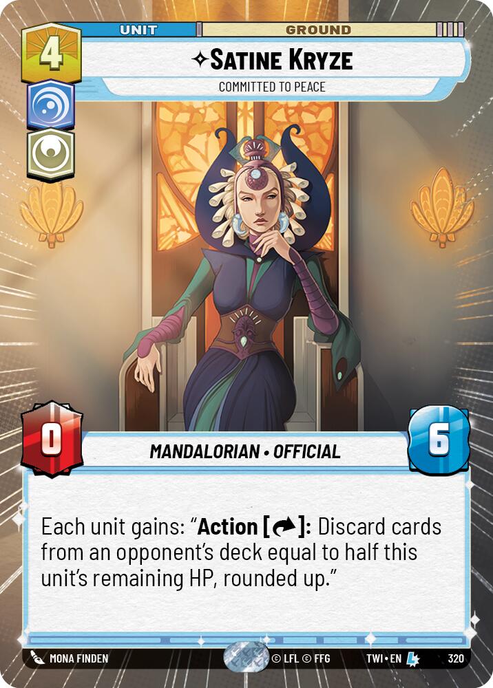 Satine Kryze - Committed to Peace (320) (Hyperspace) (320) [Twilight of the Republic] | Cards and Coasters CA