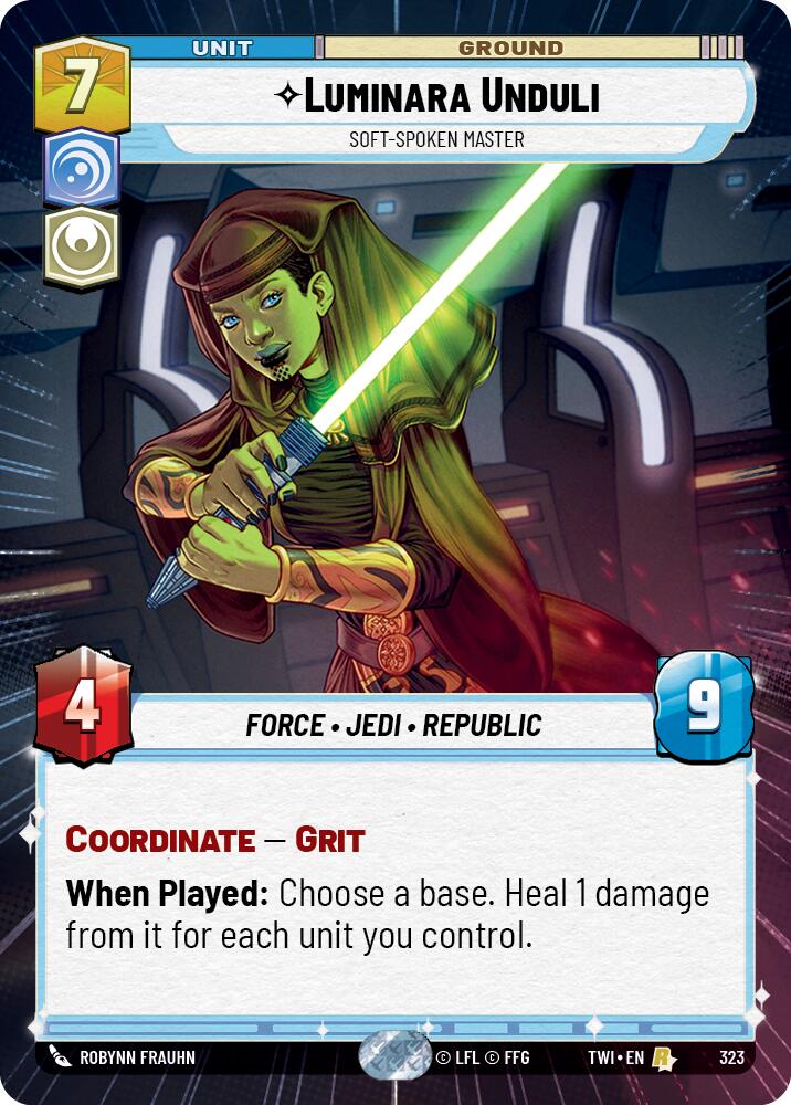 Luminara Unduli - Soft-Spoken Master (323) (Hyperspace) (323) [Twilight of the Republic] | Cards and Coasters CA