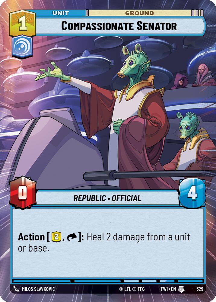 Compassionate Senator (329) (Hyperspace) (329) [Twilight of the Republic] | Cards and Coasters CA