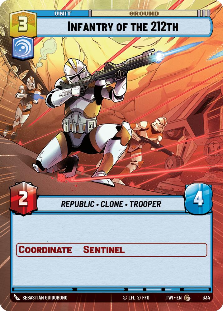 Infantry of the 212th (334) (Hyperspace) (334) [Twilight of the Republic] | Cards and Coasters CA