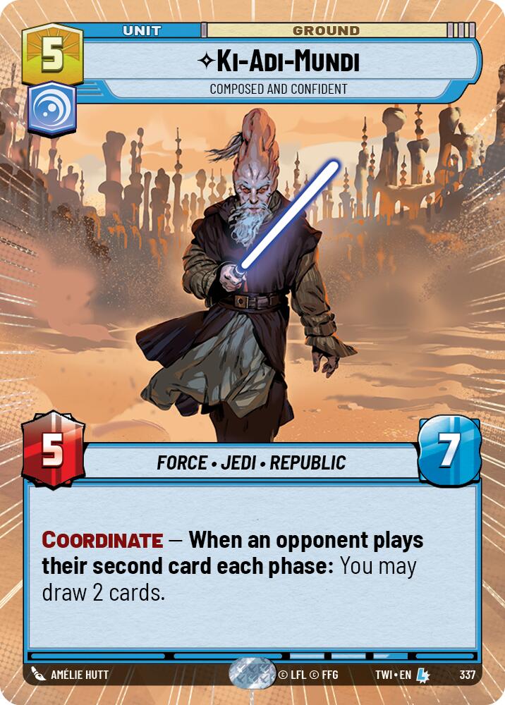 Ki-Adi-Mundi - Composed and Confident (337) (Hyperspace) (337) [Twilight of the Republic] | Cards and Coasters CA