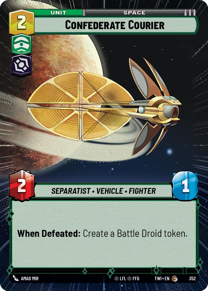 Confederate Courier (352) (Hyperspace) (352) [Twilight of the Republic] | Cards and Coasters CA
