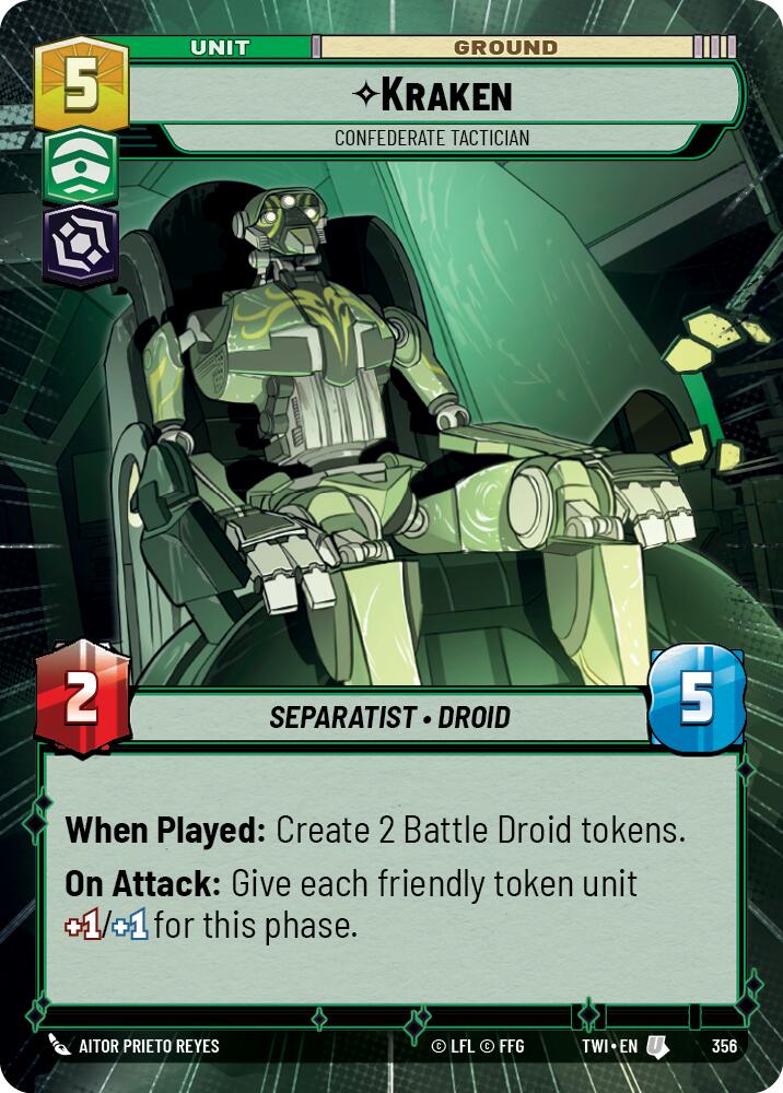 Kraken - Confederate Tactician (356) (Hyperspace) (356) [Twilight of the Republic] | Cards and Coasters CA
