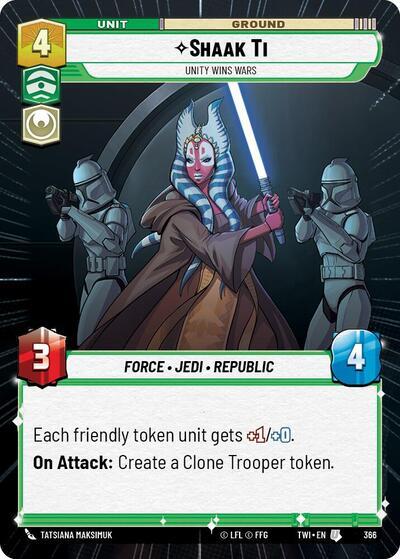 Shaak Ti - Unity Wins Wars (366) (Hyperspace) (366) [Twilight of the Republic] | Cards and Coasters CA