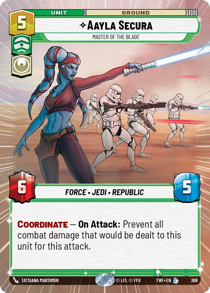 Aayla Secura - Master of the Blade (Hyperspace) (368) [Twilight of the Republic] | Cards and Coasters CA