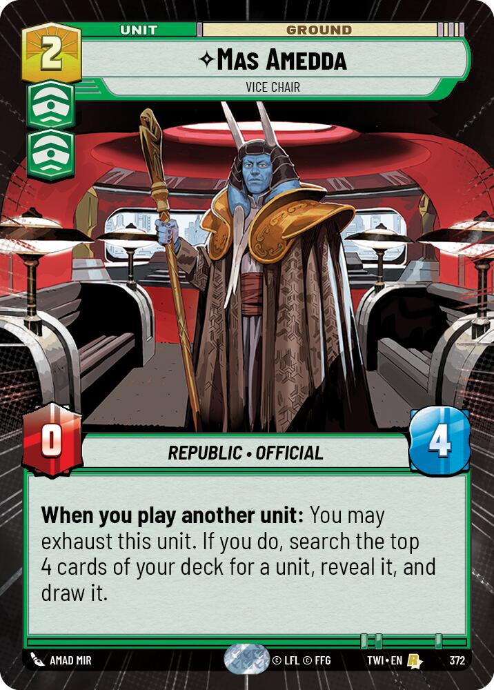 Mas Amedda - Vice Chair (372) (Hyperspace) (372) [Twilight of the Republic] | Cards and Coasters CA