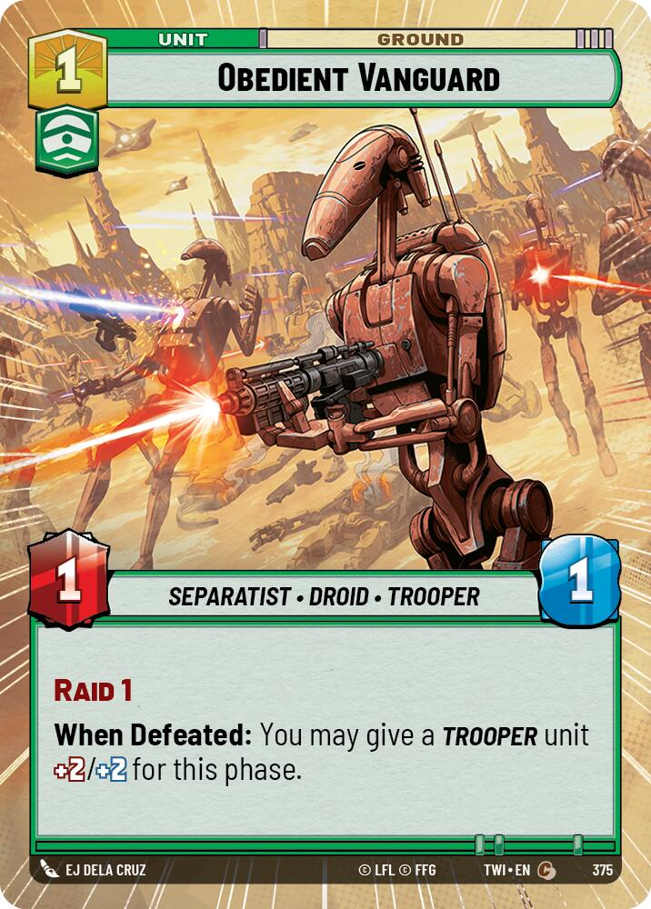 Obedient Vanguard (375) (Hyperspace) (375) [Twilight of the Republic] | Cards and Coasters CA
