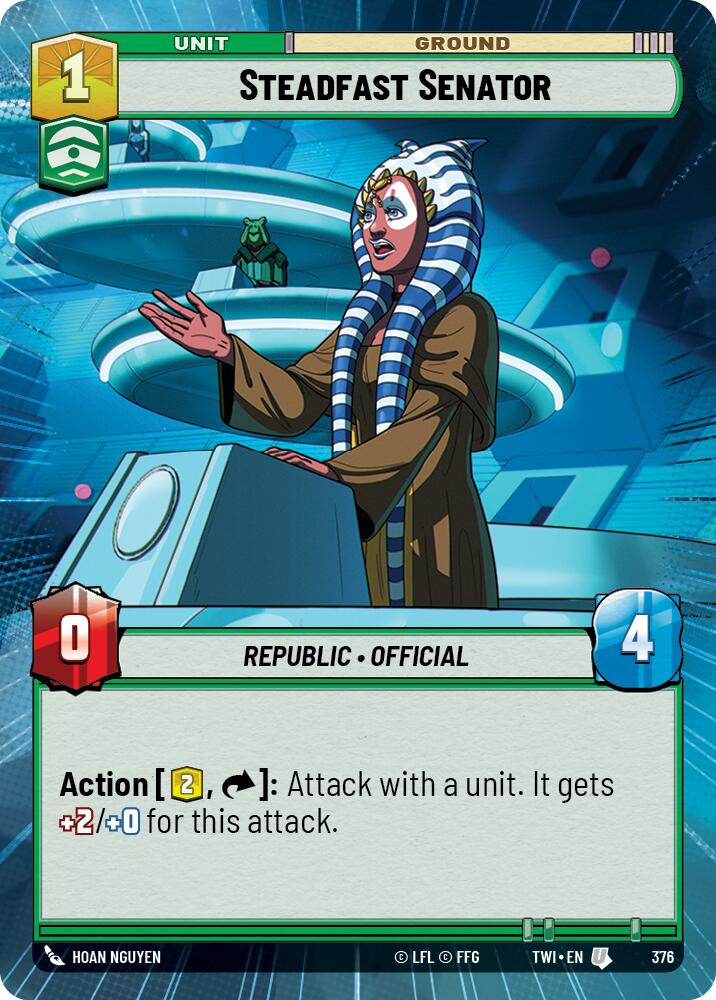 Steadfast Senator (376) (Hyperspace) (376) [Twilight of the Republic] | Cards and Coasters CA