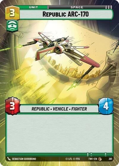 Republic ARC-170 (381) (Hyperspace) (381) [Twilight of the Republic] | Cards and Coasters CA
