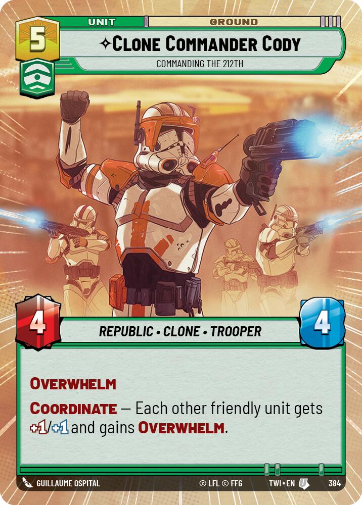 Clone Commander Cody - Commanding the 212th (384) (Hyperspace) (384) [Twilight of the Republic] | Cards and Coasters CA