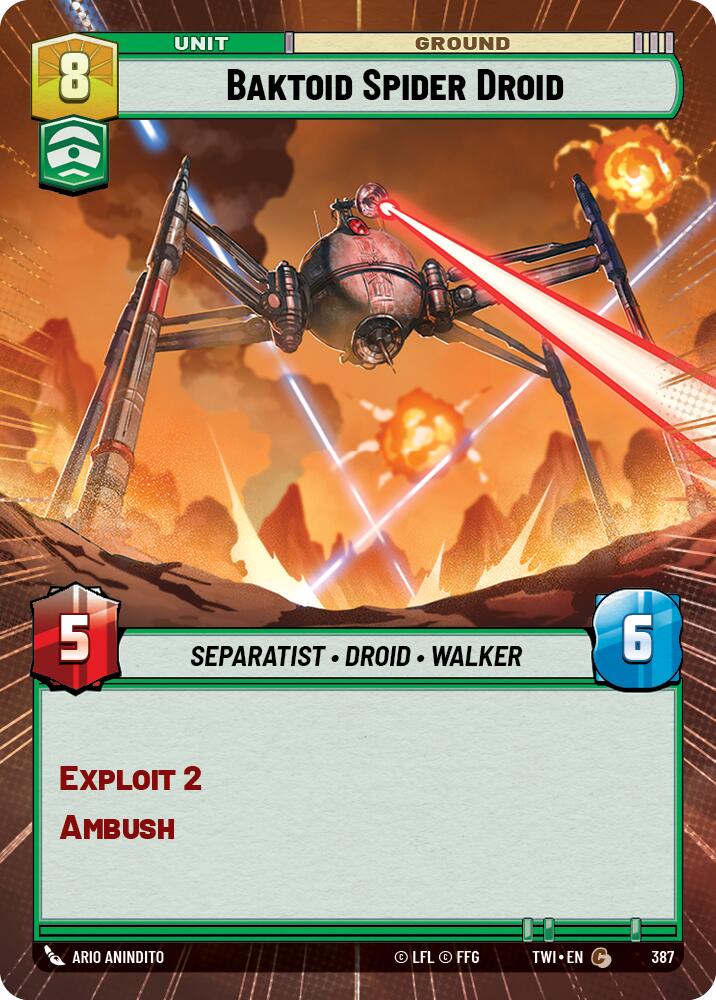 Baktoid Spider Droid (387) (Hyperspace) (387) [Twilight of the Republic] | Cards and Coasters CA