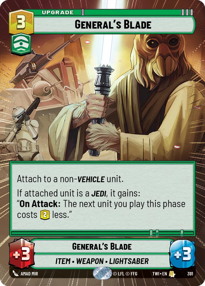 General's Blade (391) (Hyperspace) (391) [Twilight of the Republic] | Cards and Coasters CA