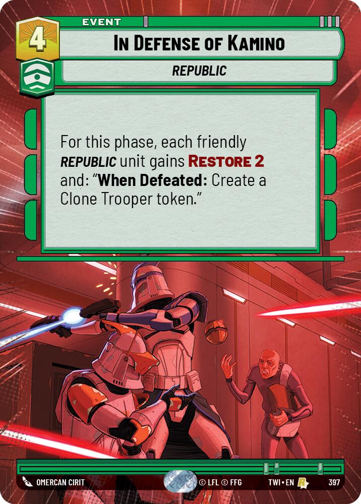 In Defense of Kamino (397) (Hyperspace) (397) [Twilight of the Republic] | Cards and Coasters CA