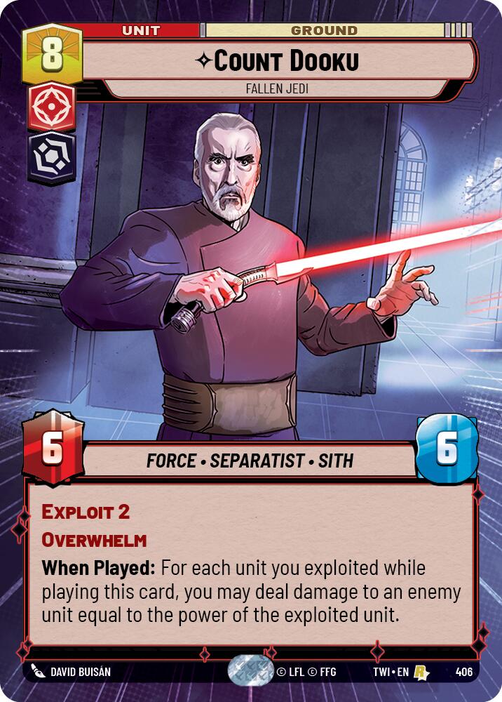 Count Dooku - Fallen Jedi (406) (Hyperspace) (406) [Twilight of the Republic] | Cards and Coasters CA