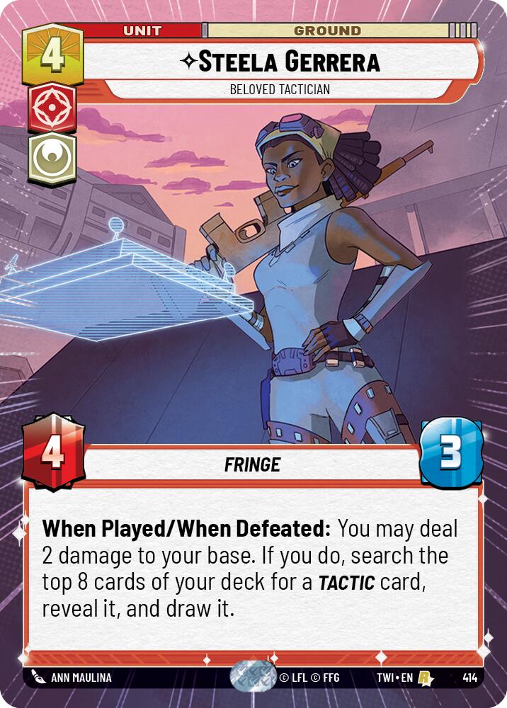 Steela Gerrera - Beloved Tactician (414) (Hyperspace) (414) [Twilight of the Republic] | Cards and Coasters CA
