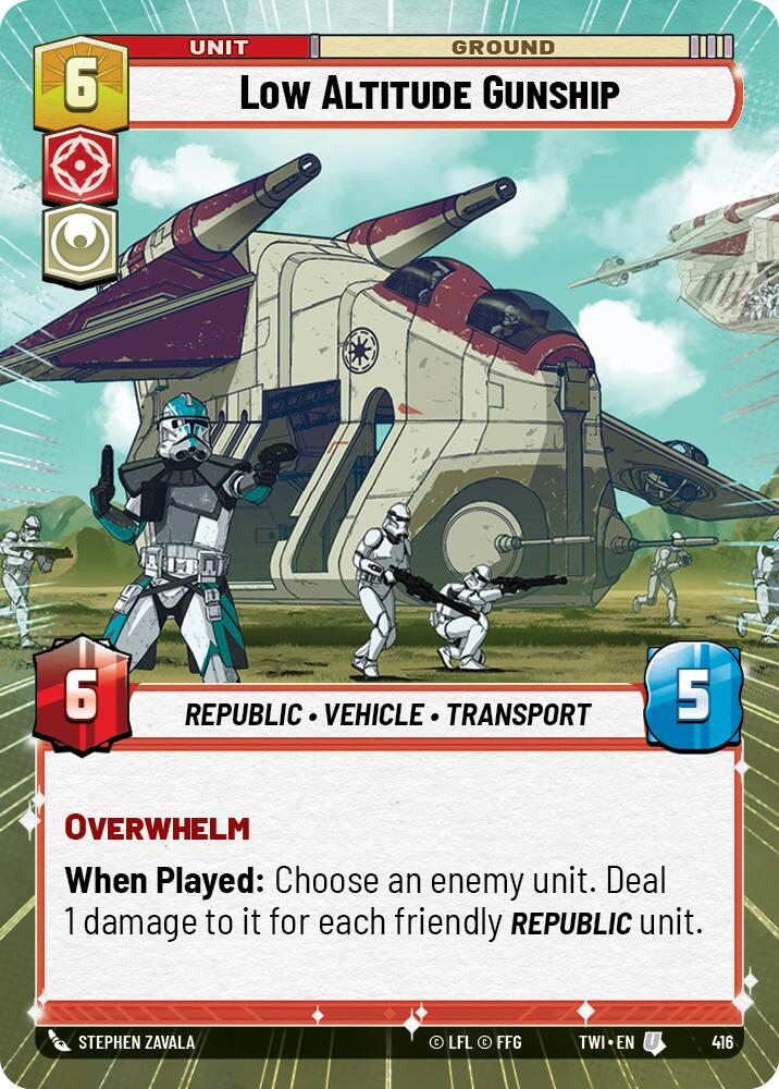 Low Altitude Gunship (416) (Hyperspace) (416) [Twilight of the Republic] | Cards and Coasters CA