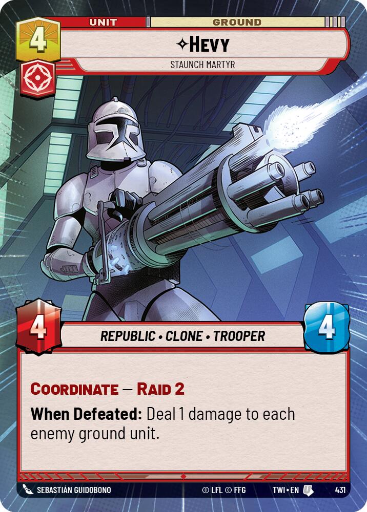 Hevy - Staunch Martyr (431) (Hyperspace) (431) [Twilight of the Republic] | Cards and Coasters CA
