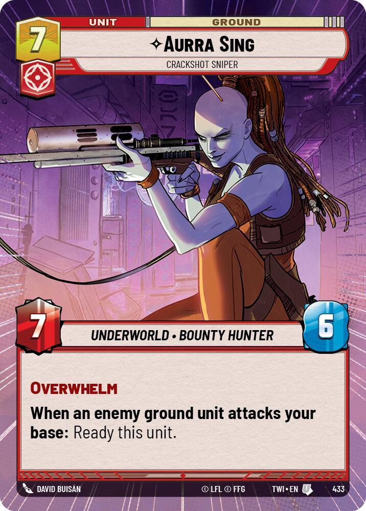 Aurra Sing - Crackshot Sniper (433) (Hyperspace) (433) [Twilight of the Republic] | Cards and Coasters CA