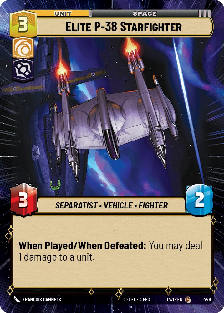 Elite P-38 Starfighter (446) (Hyperspace) (446) [Twilight of the Republic] | Cards and Coasters CA
