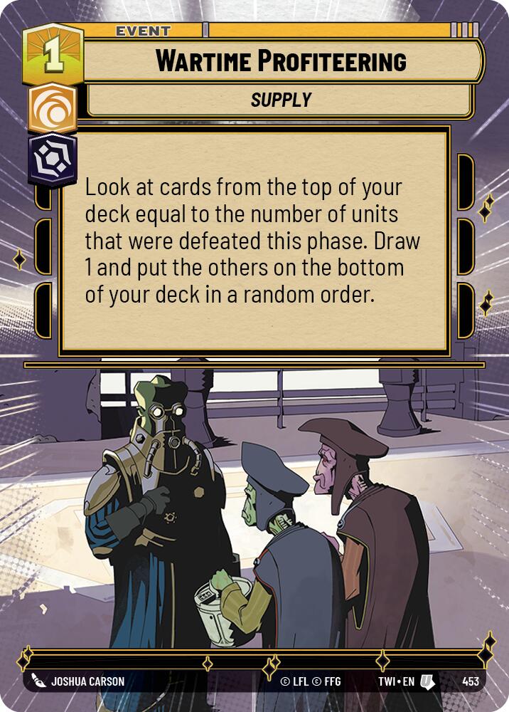 Wartime Profiteering (453) (Hyperspace) (453) [Twilight of the Republic] | Cards and Coasters CA