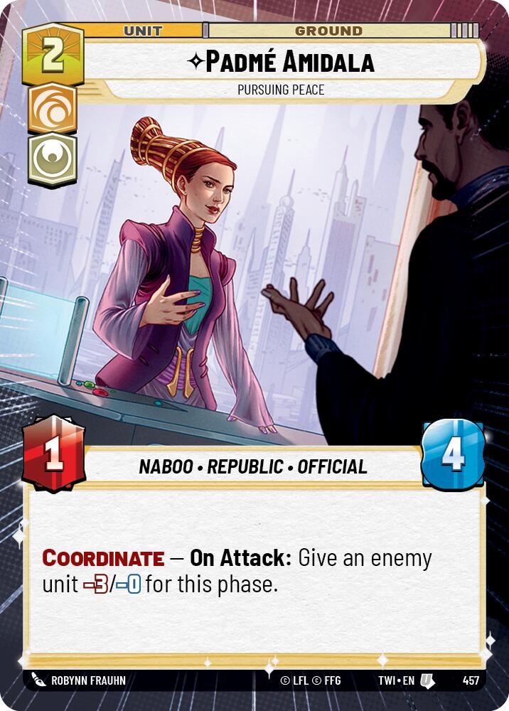 Padme Amidala - Pursuing Peace (457) (Hyperspace) (457) [Twilight of the Republic] | Cards and Coasters CA