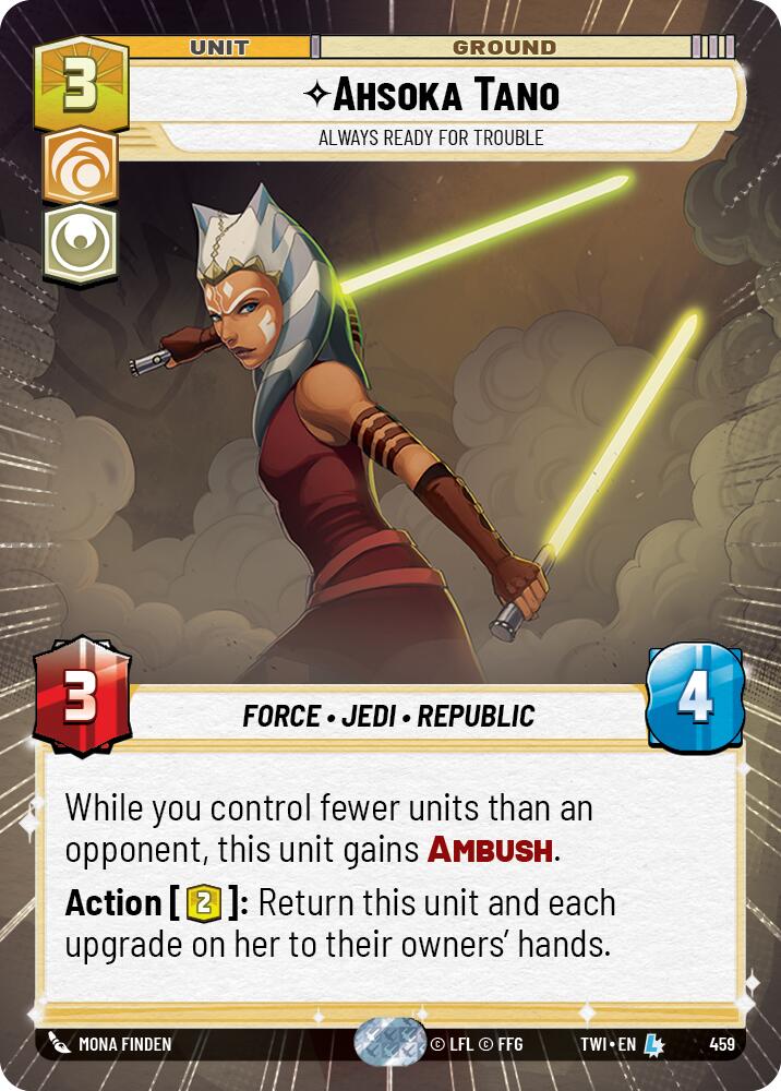 Ahsoka Tano - Always Ready For Trouble (Hyperspace) (459) [Twilight of the Republic] | Cards and Coasters CA