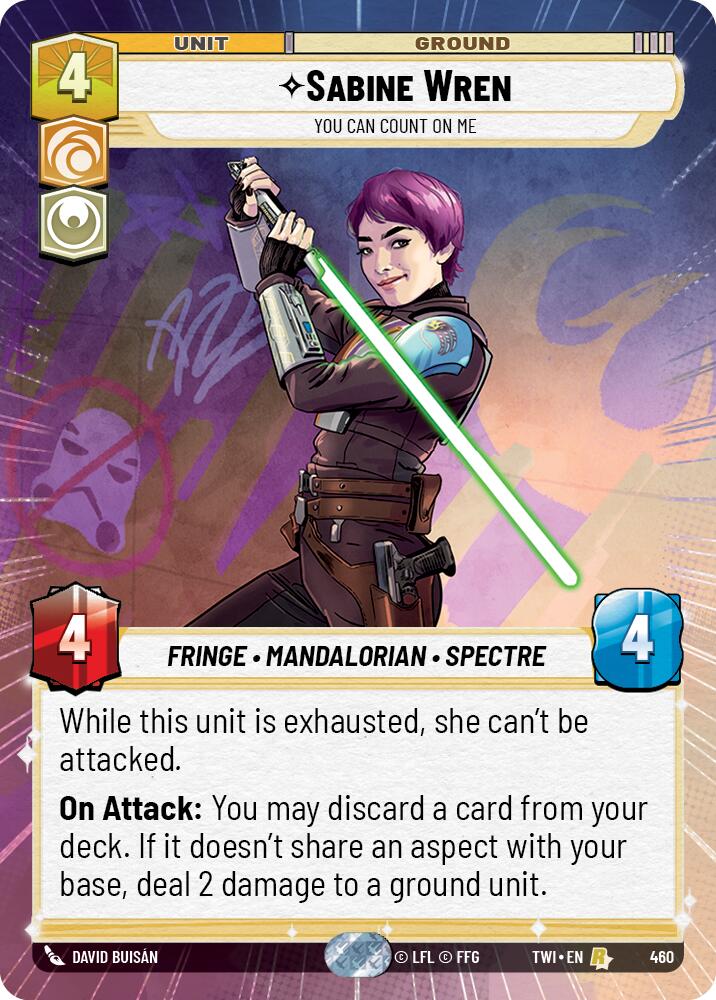 Sabine Wren - You Can Count On Me (460) (Hyperspace) (460) [Twilight of the Republic] | Cards and Coasters CA