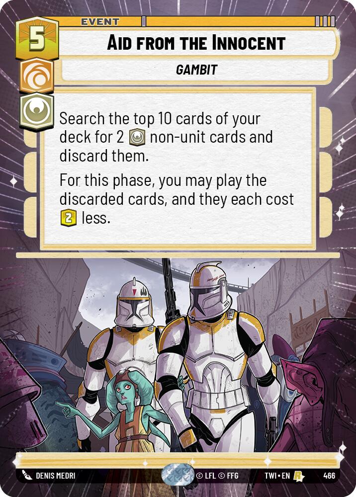 Aid from the Innocent (Hyperspace) (466) [Twilight of the Republic] | Cards and Coasters CA