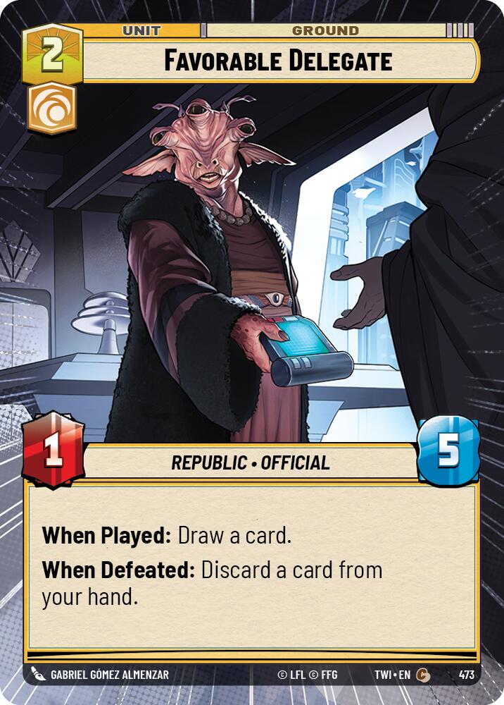 Favorable Delegate (473) (Hyperspace) (473) [Twilight of the Republic] | Cards and Coasters CA