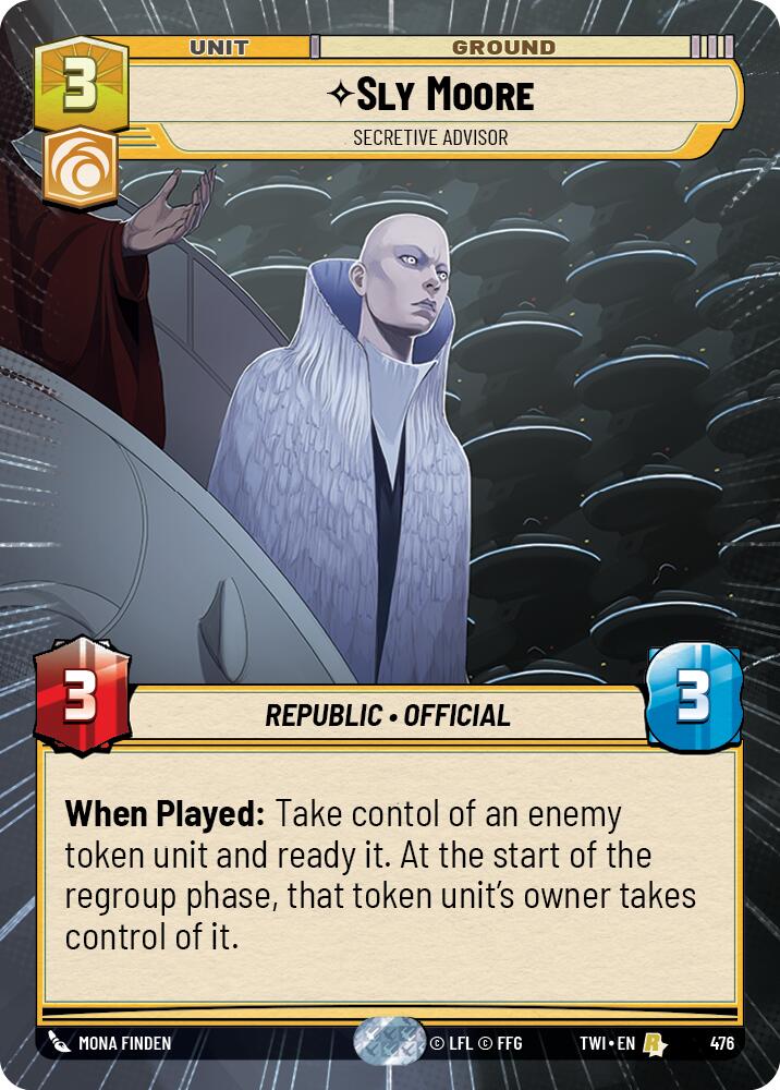 Sly Moore - Secretive Advisor (476) (Hyperspace) (476) [Twilight of the Republic] | Cards and Coasters CA