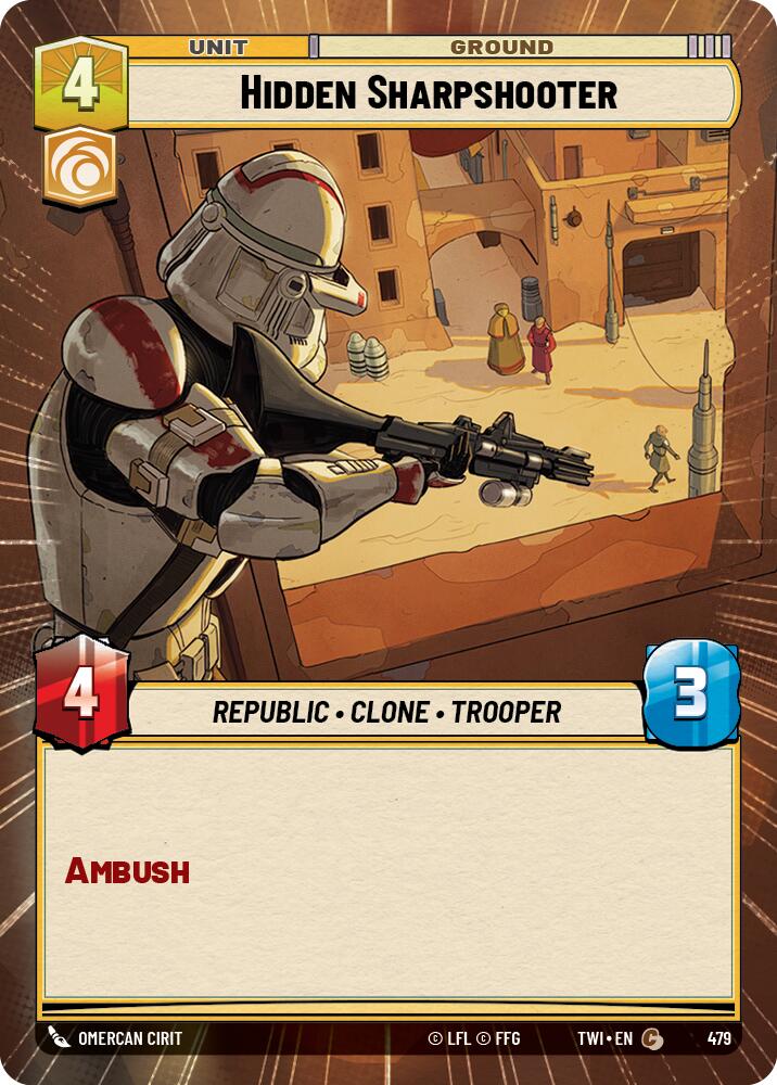 Hidden Sharpshooter (479) (Hyperspace) (479) [Twilight of the Republic] | Cards and Coasters CA