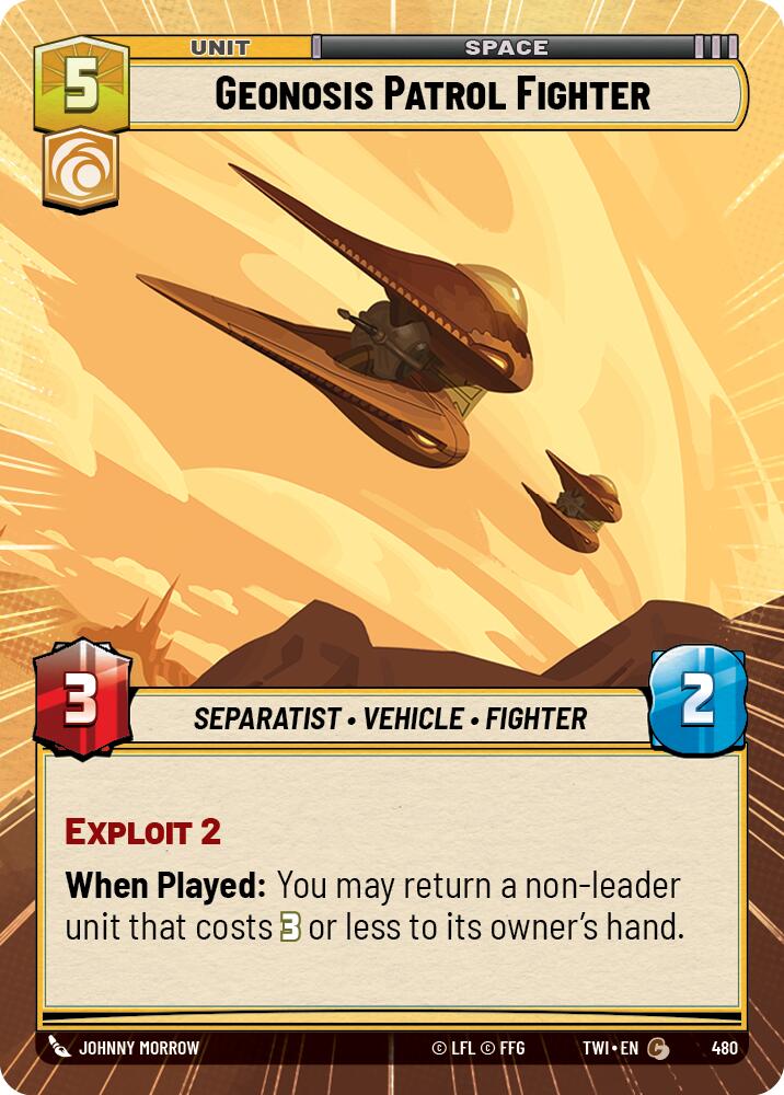 Geonosis Patrol Fighter (480) (Hyperspace) (480) [Twilight of the Republic] | Cards and Coasters CA