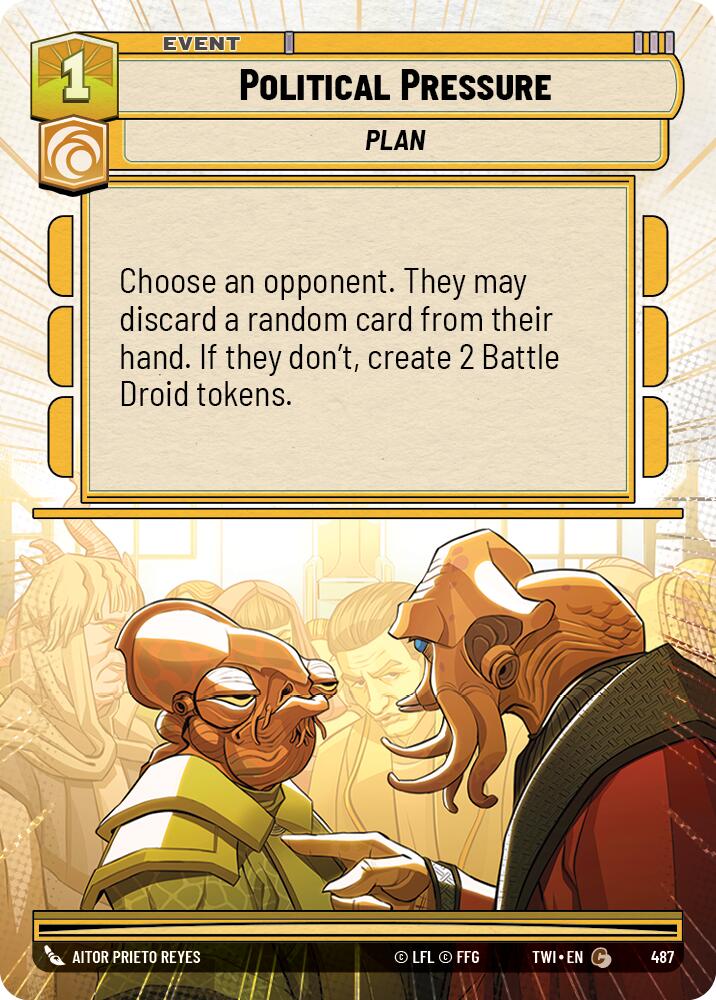 Political Pressure (487) (Hyperspace) (487) [Twilight of the Republic] | Cards and Coasters CA