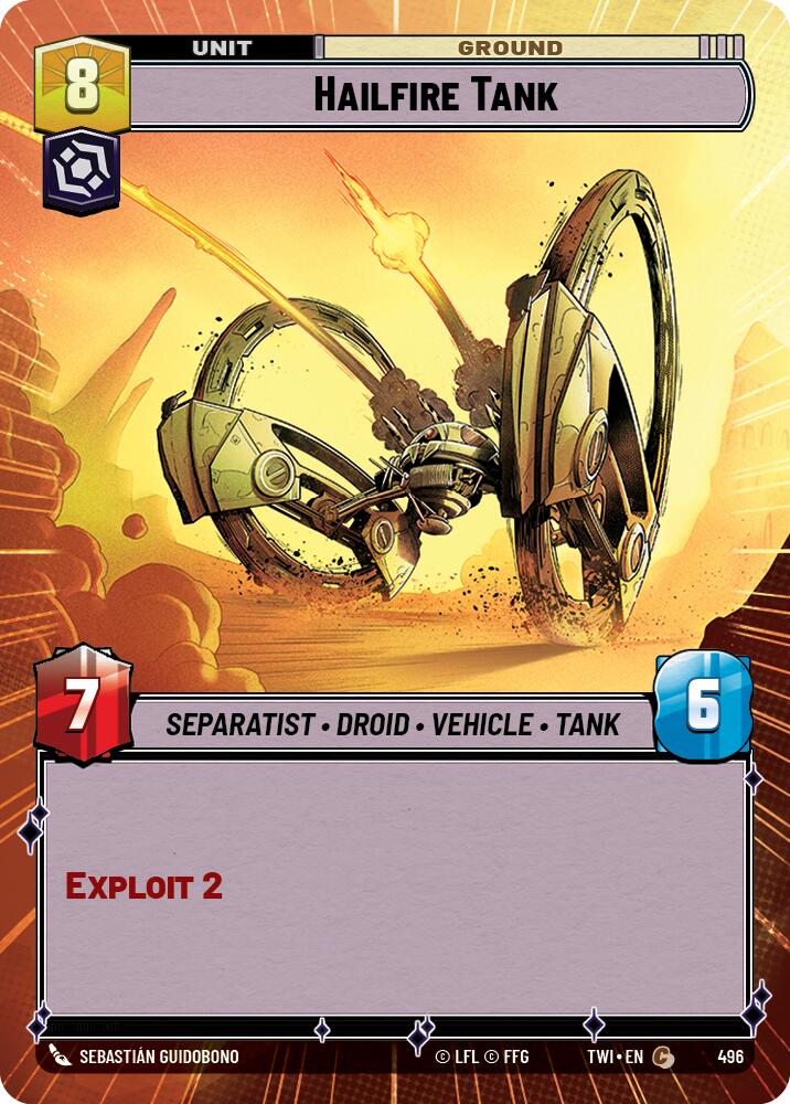 Hailfire Tank (496) (Hyperspace) (496) [Twilight of the Republic] | Cards and Coasters CA